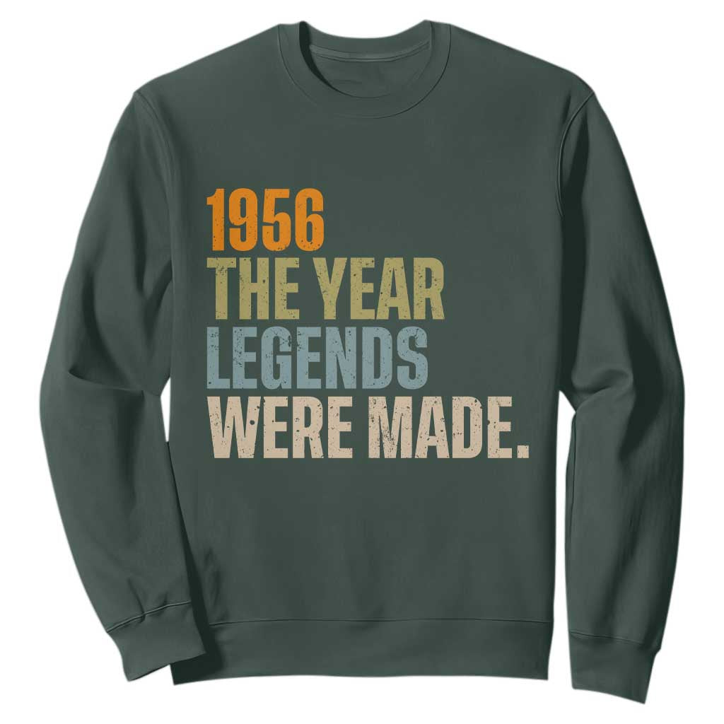 70th Birthday Gift For Men Sweatshirt Vintage 1956 70 Years Old Birthday TS10 Dark Forest Green Print Your Wear