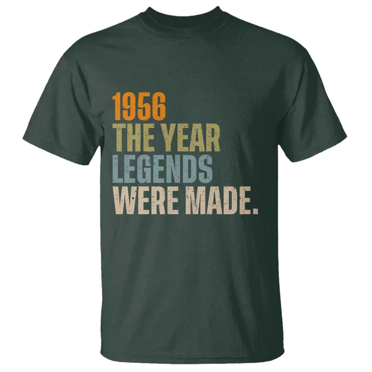 70th Birthday Gift For Men T Shirt Vintage 1956 70 Years Old Birthday TS10 Dark Forest Green Print Your Wear