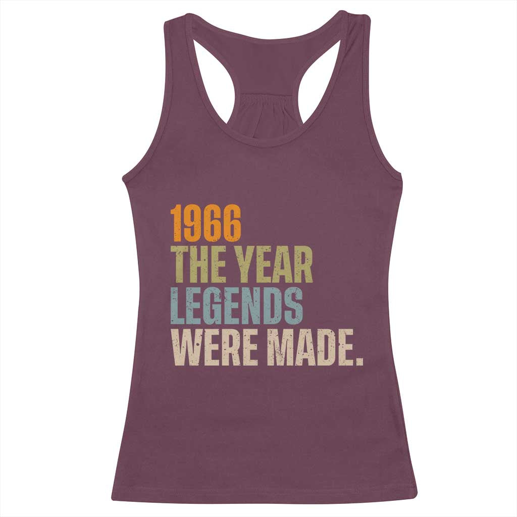 60th Birthday Gift For Men Racerback Tank Top Vintage 1966 60 Years Old Birthday TS10 Maroon Print Your Wear