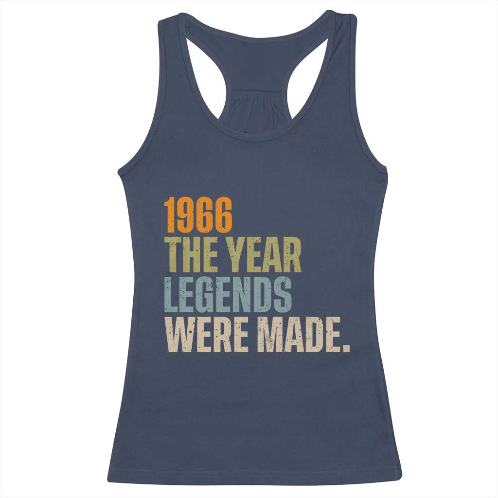60th Birthday Gift For Men Racerback Tank Top Vintage 1966 60 Years Old Birthday TS10 Navy Print Your Wear