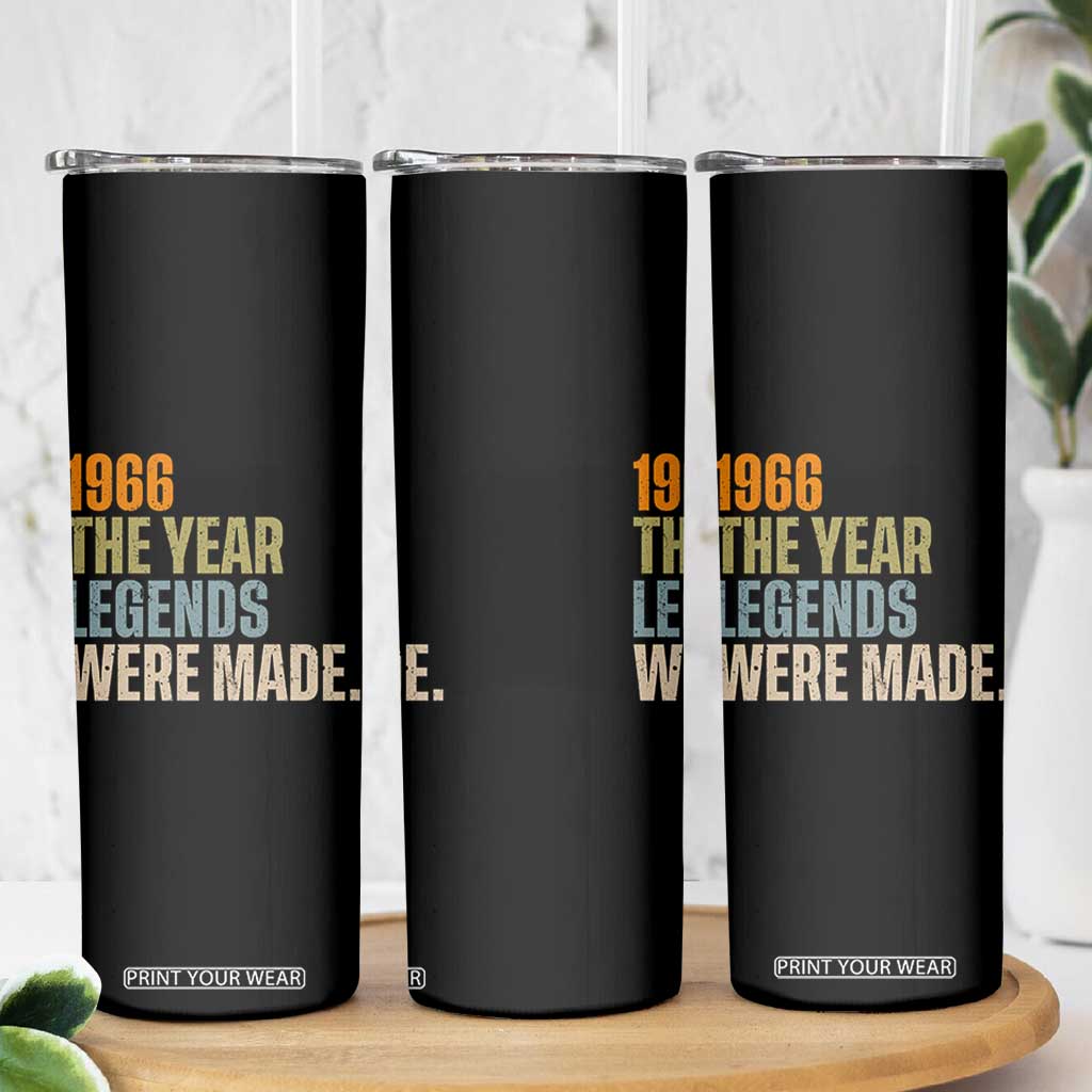 60th Birthday Gift For Men Skinny Tumbler Vintage 1966 60 Years Old Birthday TS10 Print Your Wear