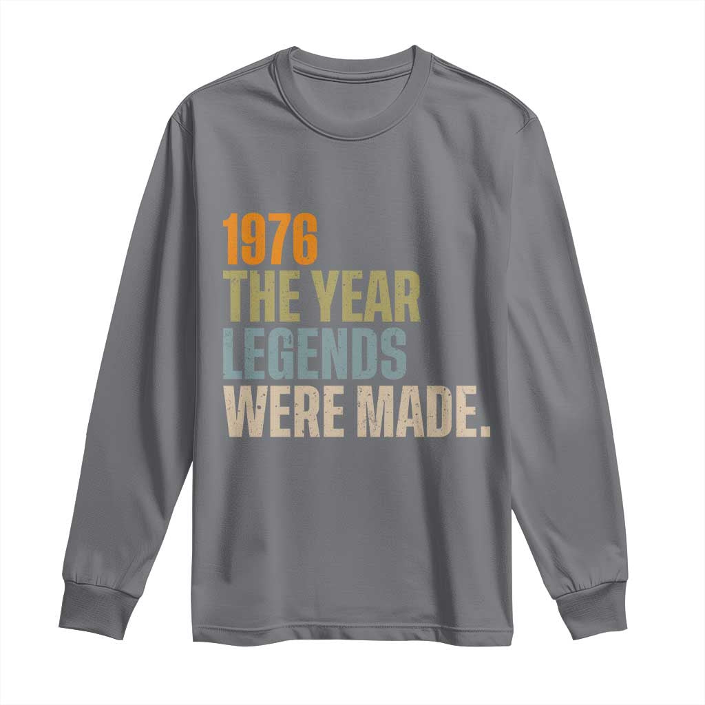 50th Birthday Gift For Men Long Sleeve Shirt Vintage 1976 50 Years Old Birthday TS10 Charcoal Print Your Wear
