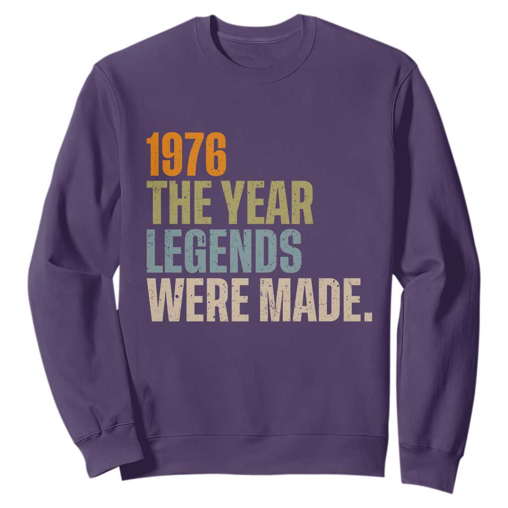 50th Birthday Gift For Men Sweatshirt Vintage 1976 50 Years Old Birthday TS10 Purple Print Your Wear