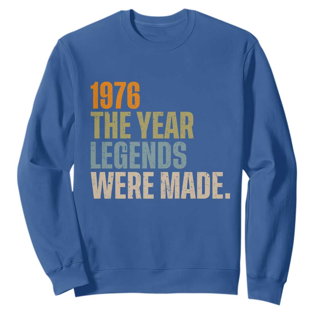 50th Birthday Gift For Men Sweatshirt Vintage 1976 50 Years Old Birthday TS10 Royal Blue Print Your Wear