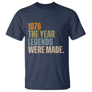 50th Birthday Gift For Men T Shirt - Vintage 1976 - 50 Years Old Birthday TS10 Navy Print Your Wear