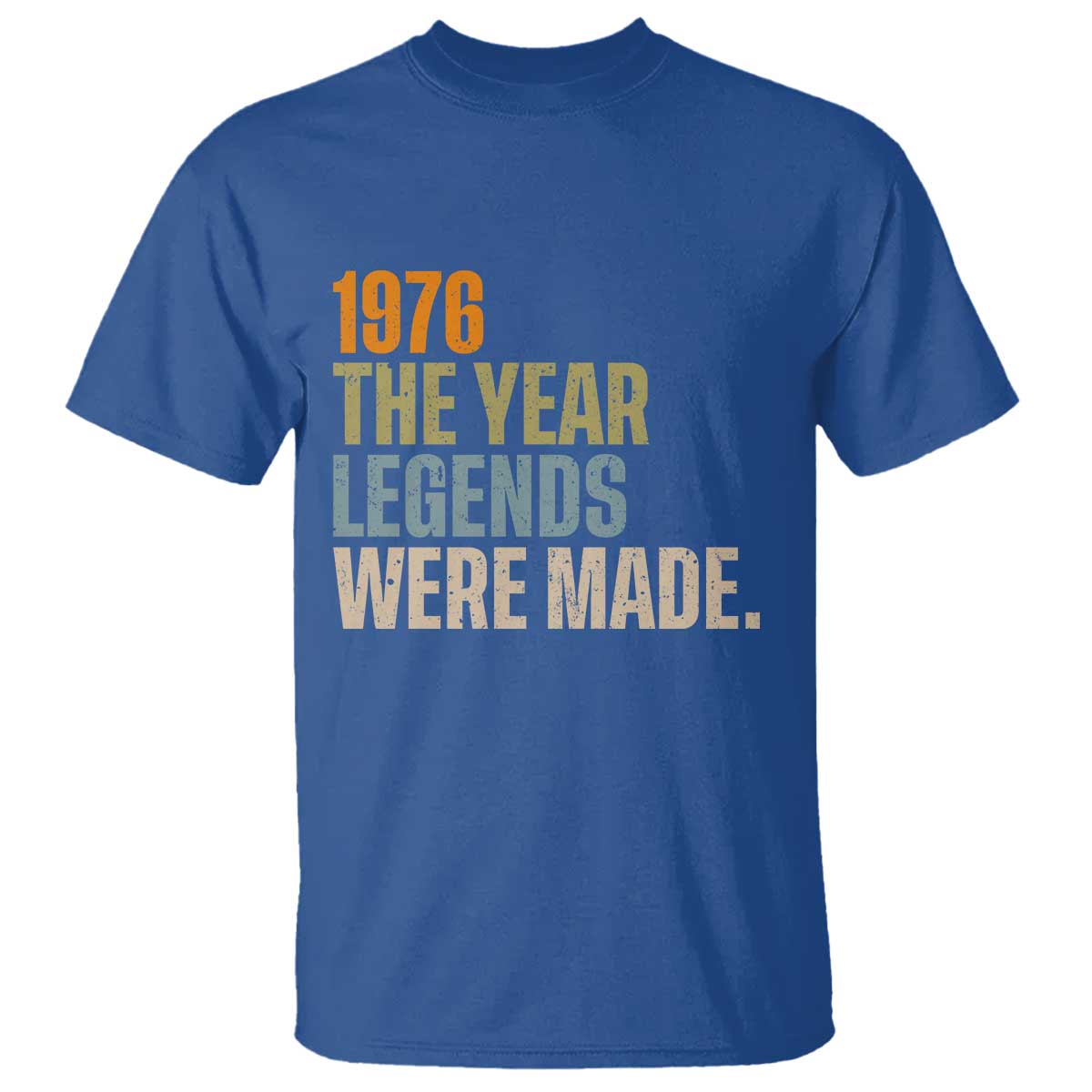 50th Birthday Gift For Men T Shirt - Vintage 1976 - 50 Years Old Birthday TS10 Royal Blue Print Your Wear