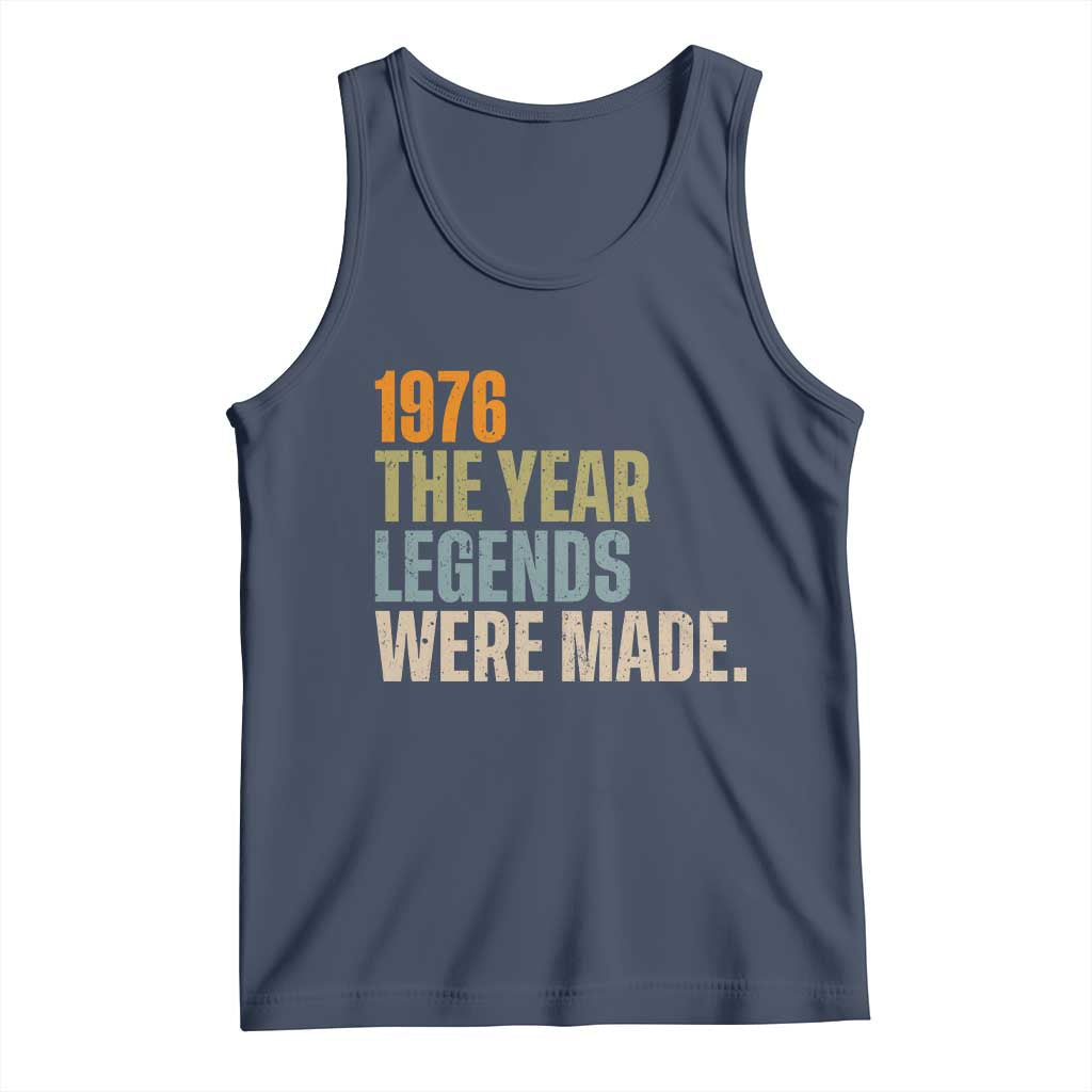 50th Birthday Gift For Men Tank Top Vintage 1976 50 Years Old Birthday TS10 Navy Print Your Wear