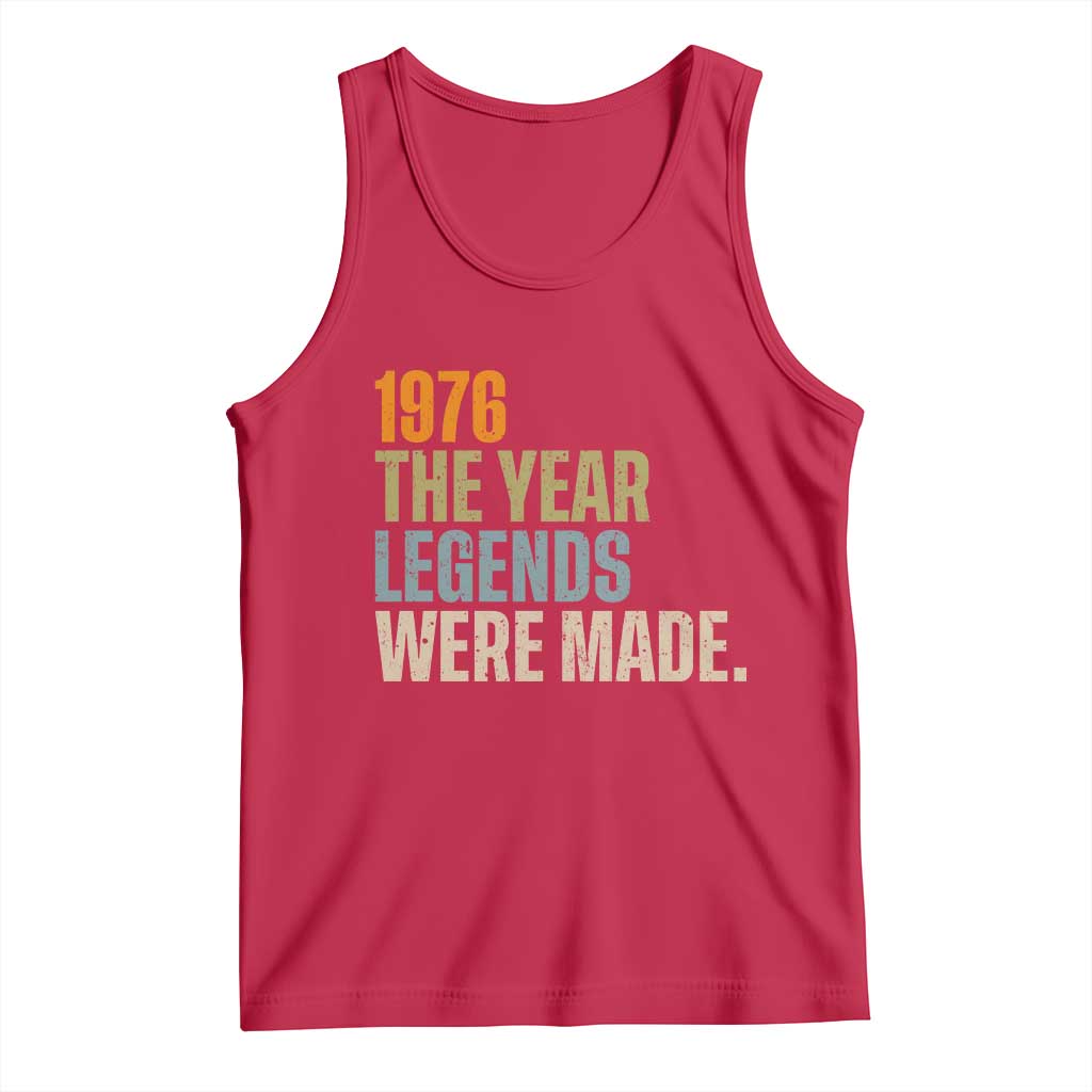 50th Birthday Gift For Men Tank Top Vintage 1976 50 Years Old Birthday TS10 Red Print Your Wear
