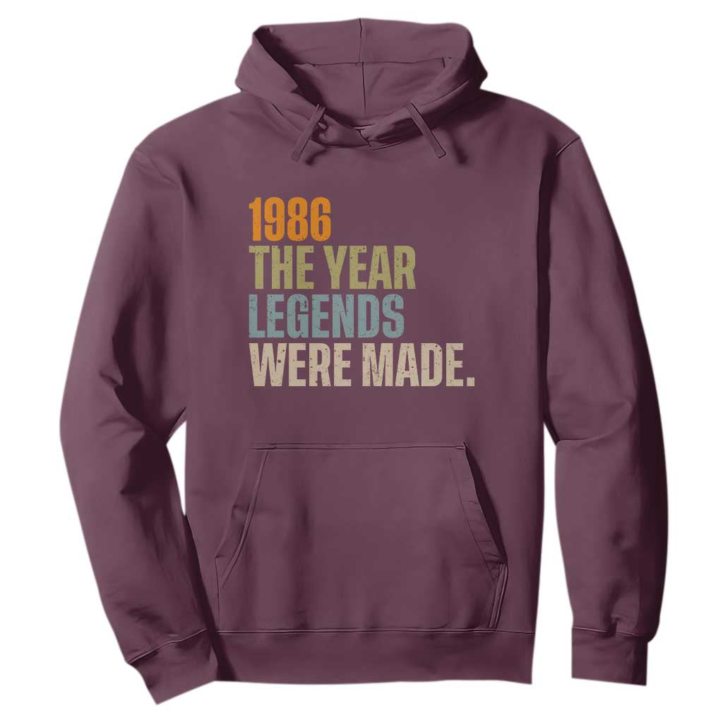 40th Birthday Gift For Men Hoodie Vintage 1986 40 Years Old Birthday TS10 Maroon Print Your Wear