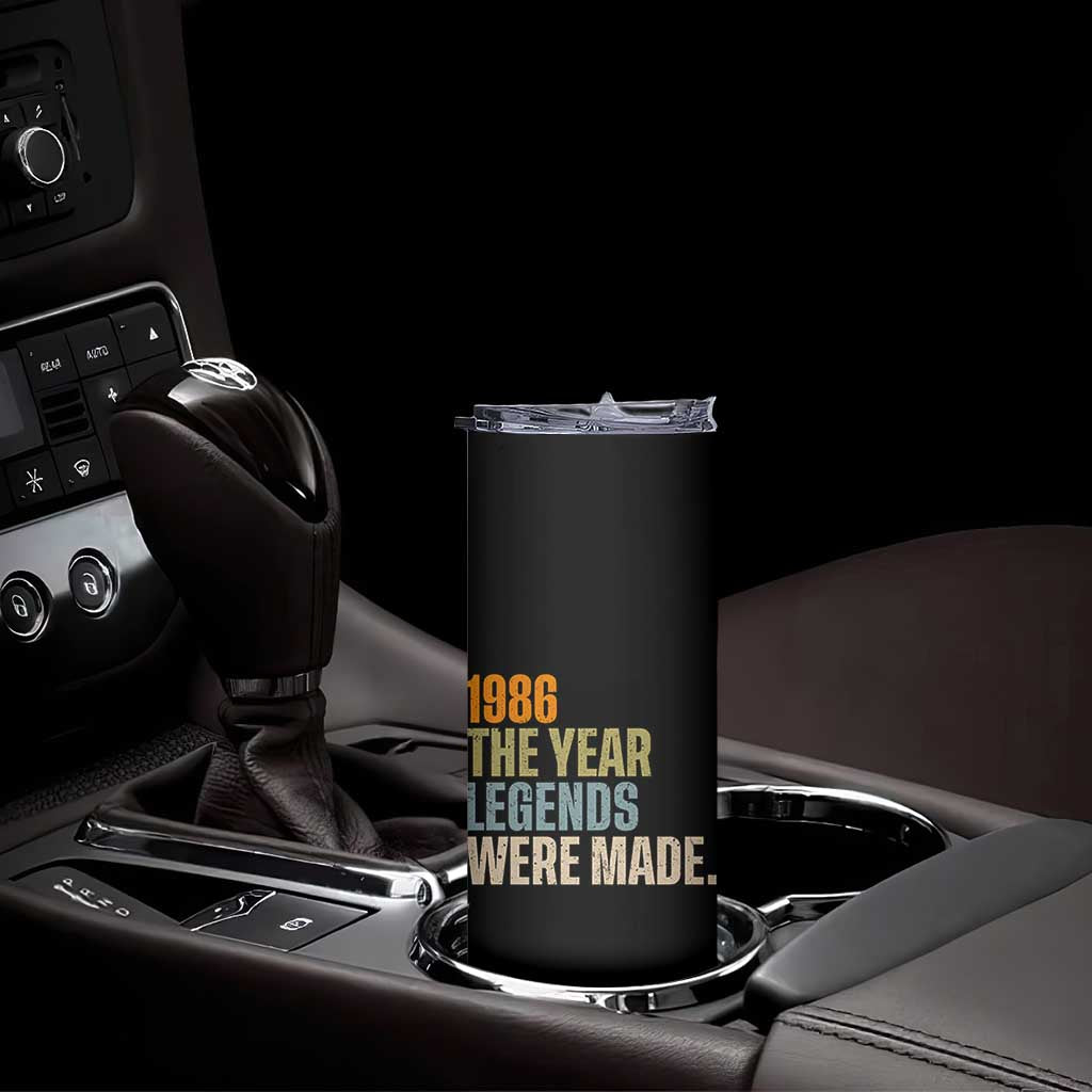 40th Birthday Gift For Men Skinny Tumbler Vintage 1986 40 Years Old Birthday TS10 Print Your Wear