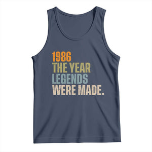 40th Birthday Gift For Men Tank Top Vintage 1986 40 Years Old Birthday TS10 Navy Print Your Wear