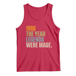 40th Birthday Gift For Men Tank Top Vintage 1986 40 Years Old Birthday TS10 Red Print Your Wear