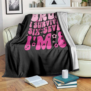 8th Birthday Girls Throw Blanket Bruh I Survived 67 Im 8 Year Old Six Seven TS10 Print Your Wear