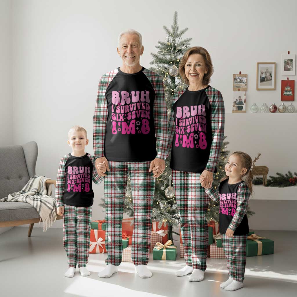 8th Birthday Girls Plaid Pajama Set Bruh I Survived 67 Im 8 Year Old Six Seven TS10 Christmas Plaid Print Your Wear