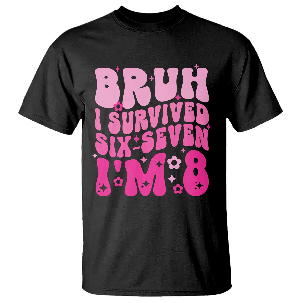 8th Birthday Girls T Shirt Bruh I Survived 67 Im 8 Year Old Six Seven TS10 Black Print Your Wear