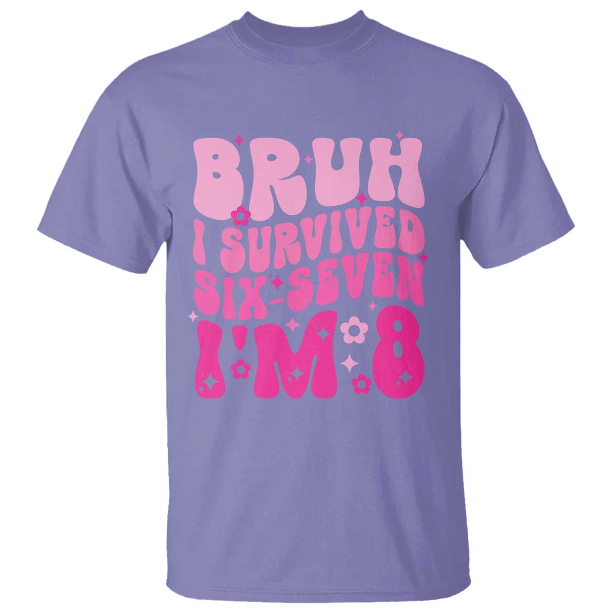 8th Birthday Girls T Shirt Bruh I Survived 67 Im 8 Year Old Six Seven TS10 Violet Print Your Wear