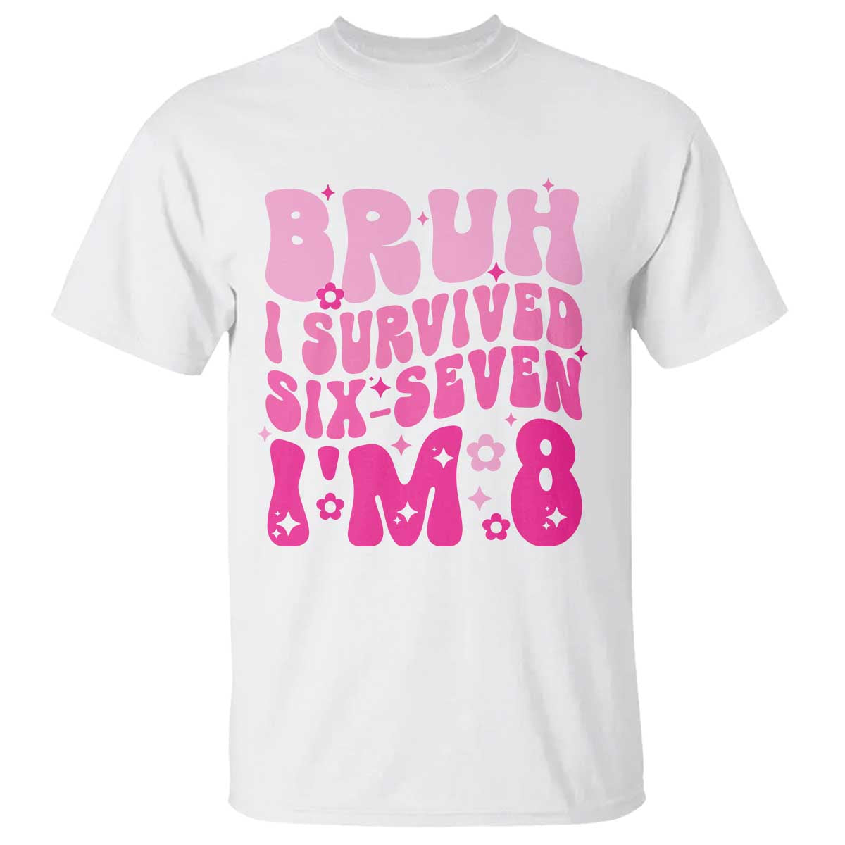 8th Birthday Girls T Shirt Bruh I Survived 67 Im 8 Year Old Six Seven TS10 White Print Your Wear