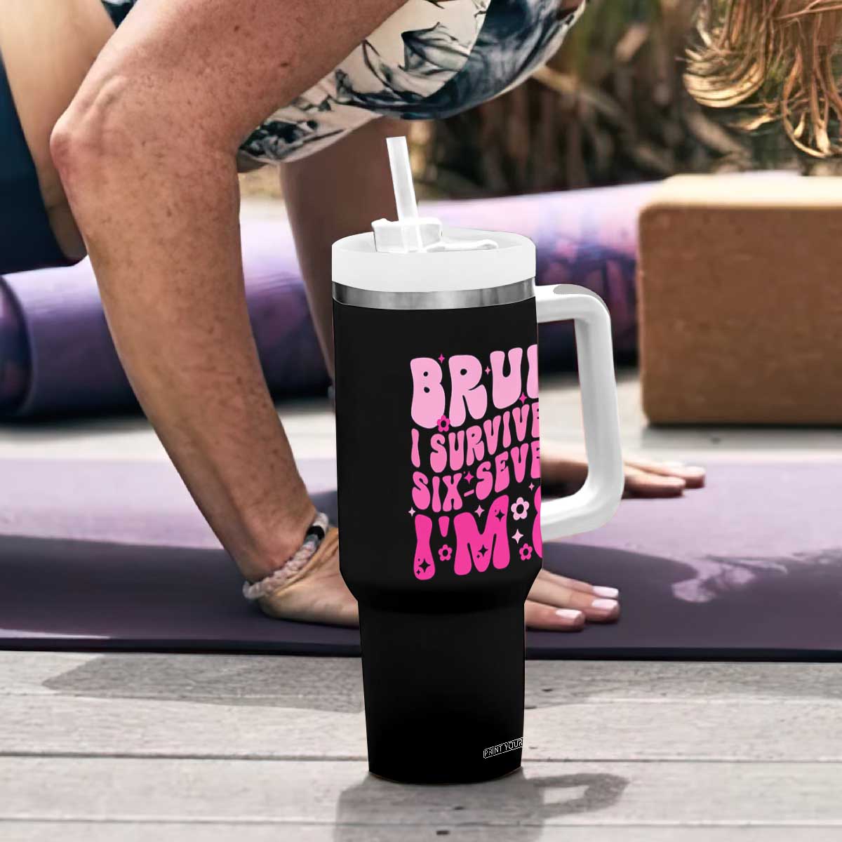 8th Birthday Girls Tumbler With Handle Bruh I Survived 67 Im 8 Year Old Six Seven TS10 Print Your Wear