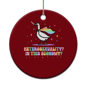 Rainbow Goose Heterosexuality in This Economy Ceramic Ornament LGBTQ Lesbian Pride TS10 1pc Red Print Your Wear