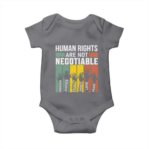 Human Rights Baby Onesie Are Not Negotiable Retro Equality Statement TS10 Charcoal Print Your Wear