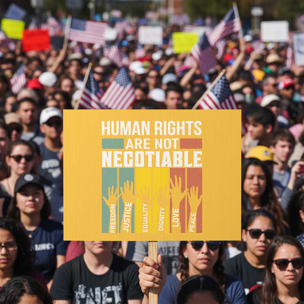 Human Rights Protest Sign Are Not Negotiable Retro Equality Statement TS10 Horizontal 18