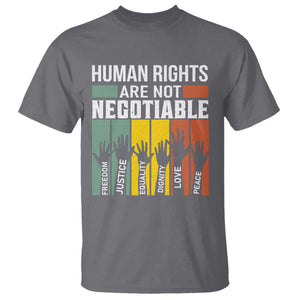 Human Rights T Shirt Are Not Negotiable Retro Equality Statement TS10 Charcoal Print Your Wear