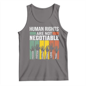 Human Rights Tank Top Are Not Negotiable Retro Equality Statement TS10 Deep Heather Print Your Wear