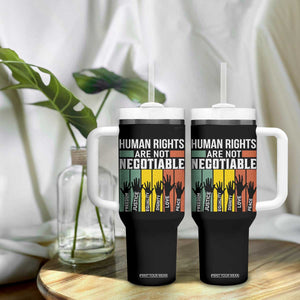 Human Rights Tumbler With Handle Are Not Negotiable Retro Equality Statement TS10 Print Your Wear