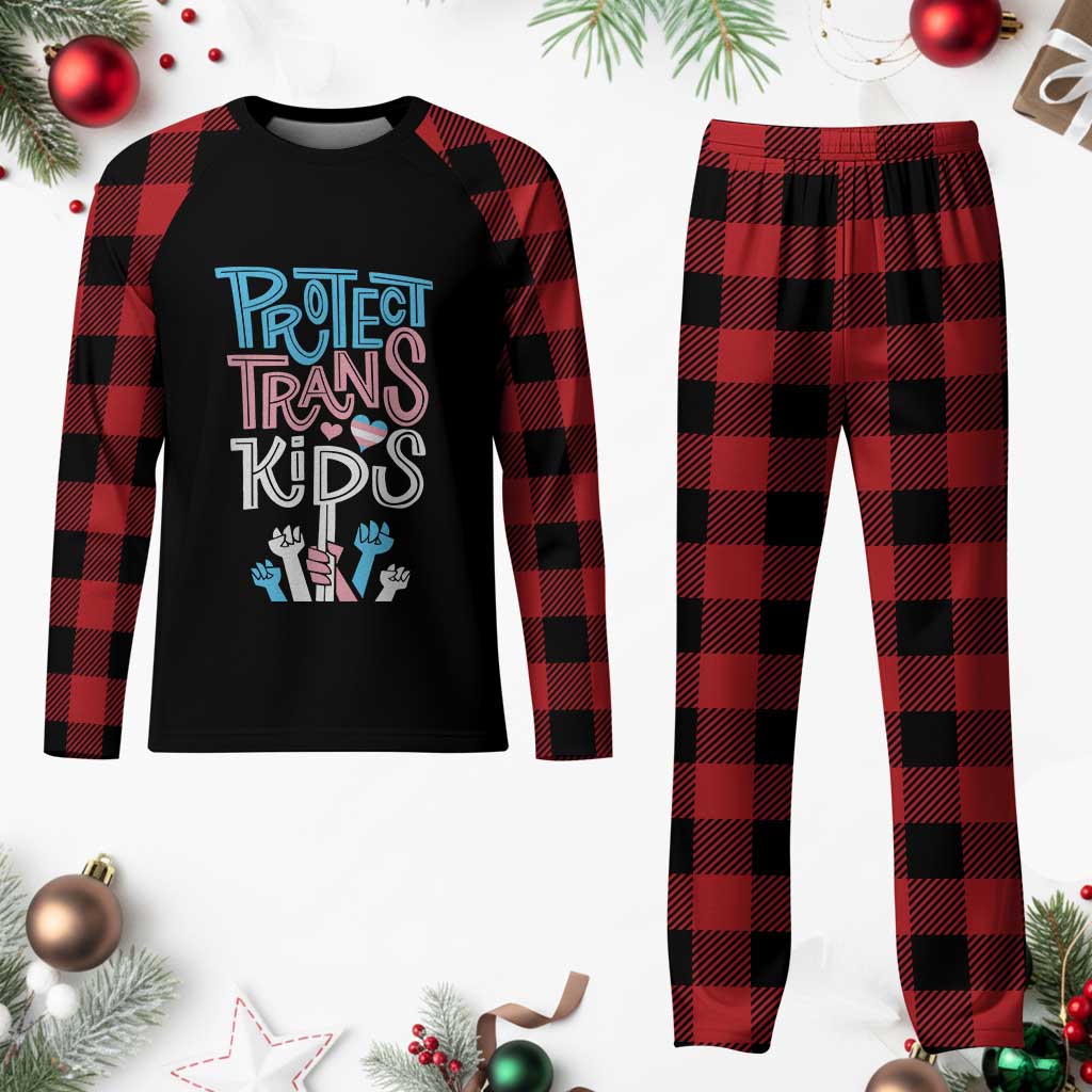 Protect Trans Kids Plaid Pajama Set Transgender Pride Social Justice TS10 Buffalo Plaid Print Your Wear