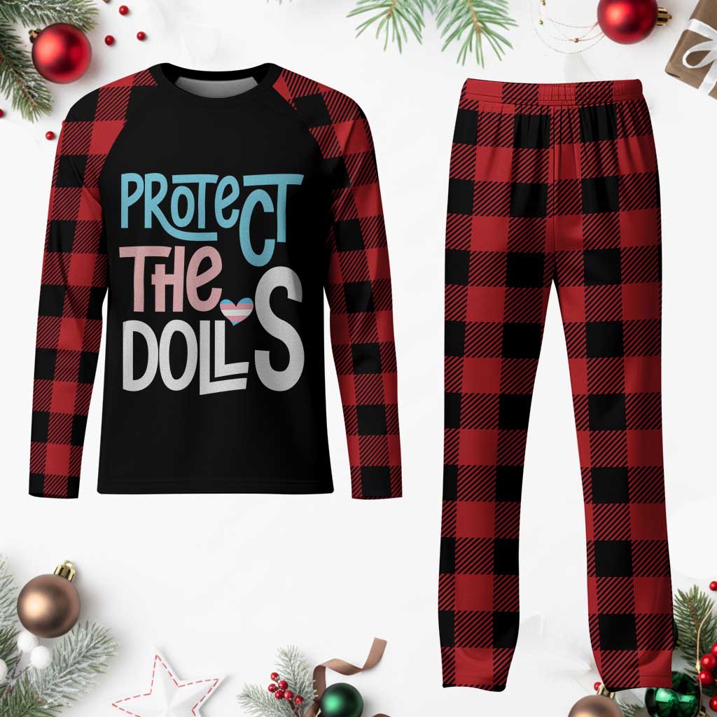 Protect The Dolls Plaid Pajama Set Transgender Trans Pride Social Justice TS10 Buffalo Plaid Print Your Wear