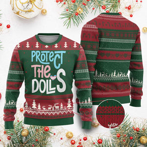 Protect The Dolls Ugly Christmas Sweater Transgender Trans Pride Social Justice TS10 Red Green Print Your Wear
