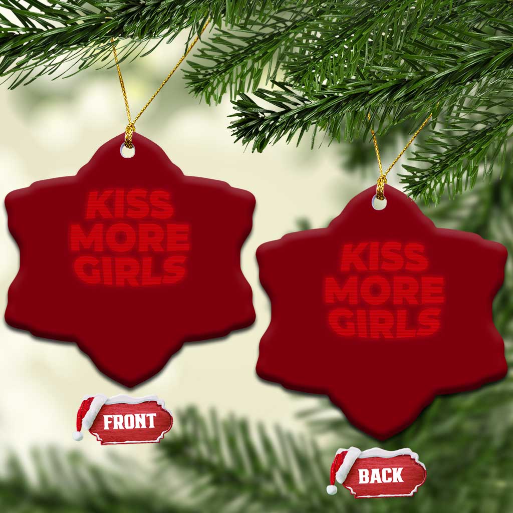 Lesbian Ceramic Ornament Kiss More Girls Funny Pride Month TS10 Print Your Wear