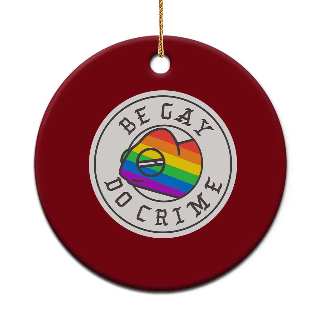Be Gay Do Crime Rainbow Chameleon LGBTQ Pride Flag Ceramic Ornament TS10 1pc Red Print Your Wear