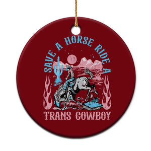 Save A Horse Ride A Trans Cowboy Ceramic Ornament Transgender Trans Pride LGBTQ TS10 1pc Red Print Your Wear