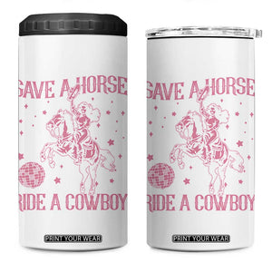 Save a Horse Ride A Cowboy 4 in 1 Can Cooler Tumbler Funny Cowgirl Western Style TS10 One Size: 16 oz White Print Your Wear