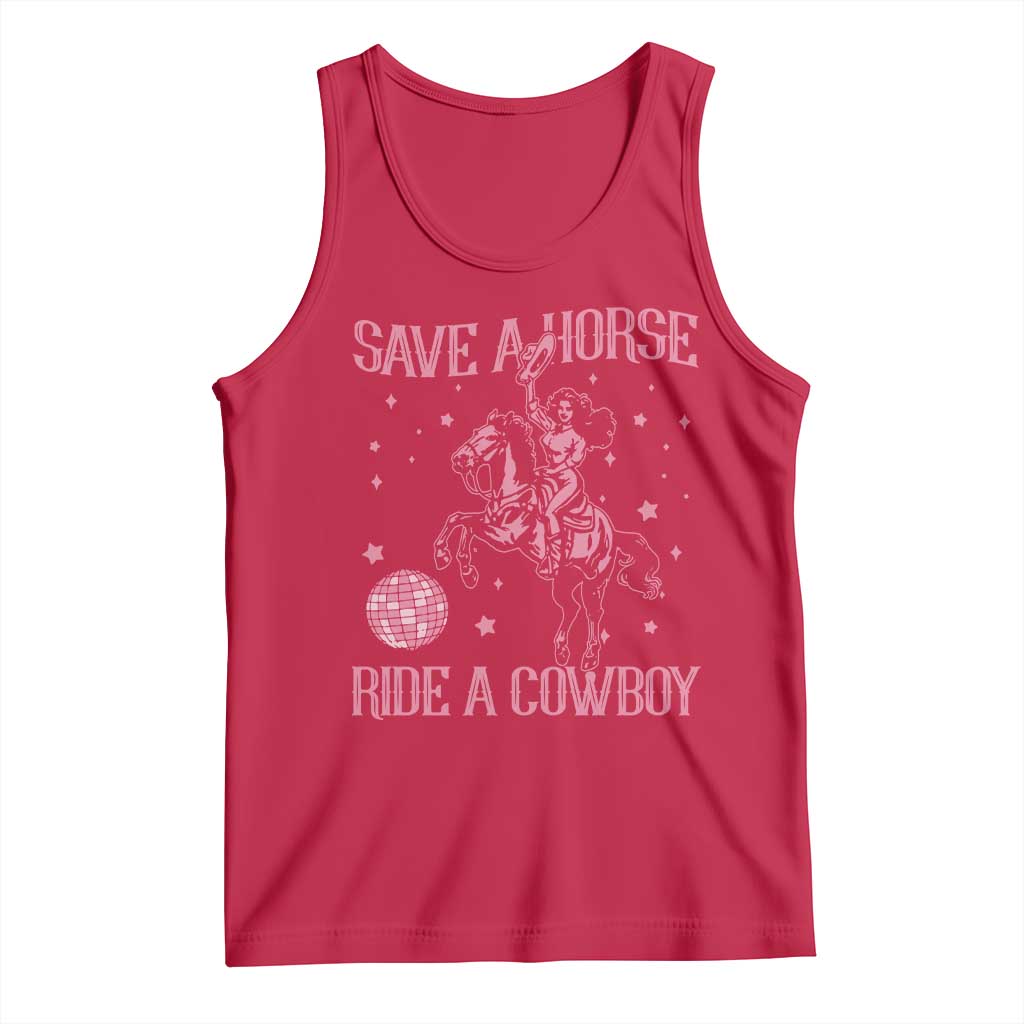 Save a Horse Ride A Cowboy Tank Top Funny Cowgirl Western Style TS10 Red Print Your Wear