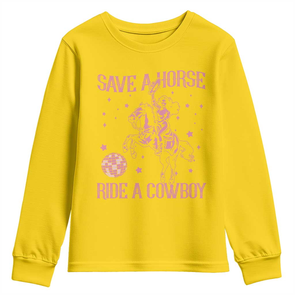 Save a Horse Ride A Cowboy Youth Sweatshirt Funny Cowgirl Western Style TS10 Daisy Print Your Wear
