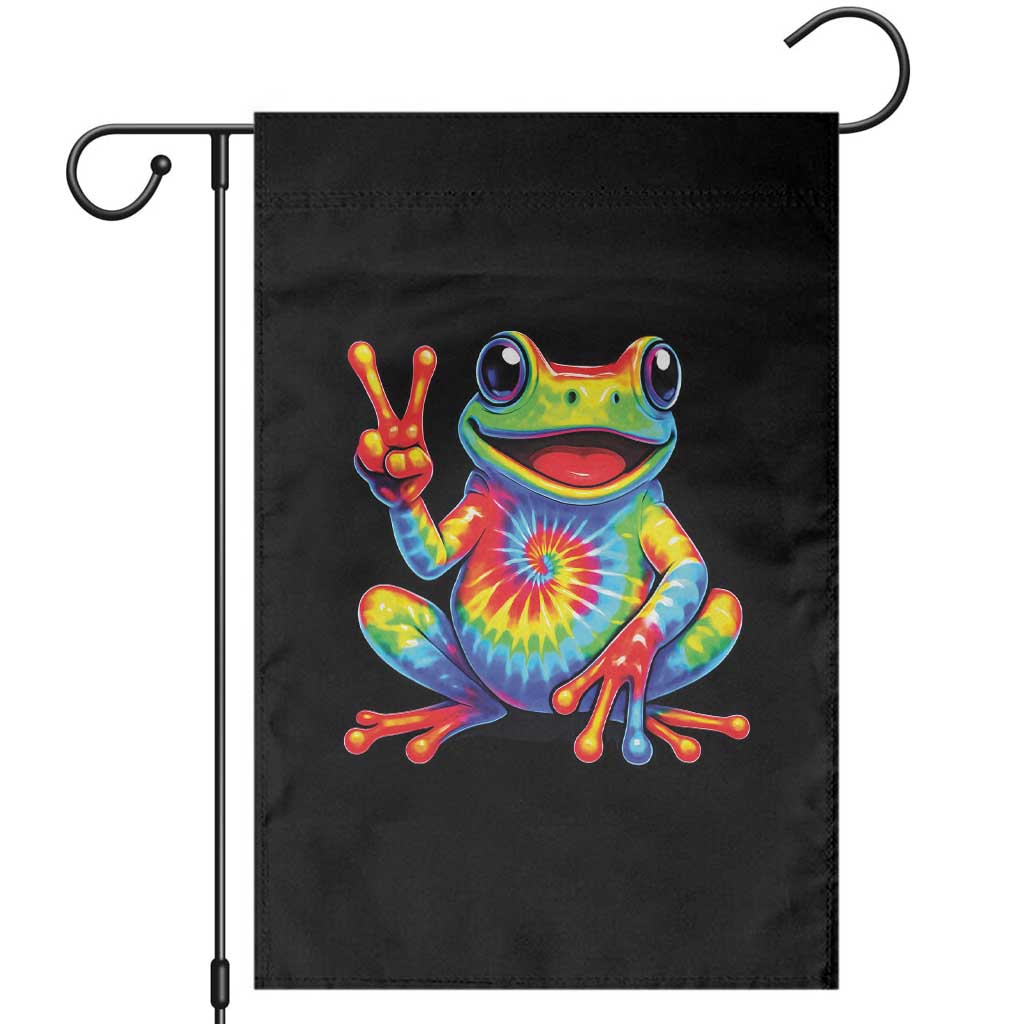 Tie-Dye Frog Peace Sign Hippie Garden Flag Toad Trends Effect Printing TS10 Black Print Your Wear
