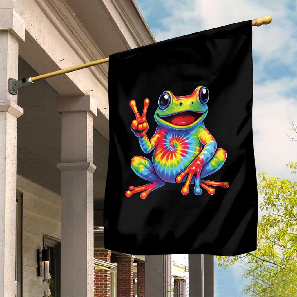 Tie-Dye Frog Peace Sign Hippie Garden Flag Toad Trends Effect Printing TS10 Print Your Wear