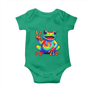 Tie-Dye Frog Peace Sign Hippie Baby Onesie Toad Trends Effect Printing TS10 Irish Green Print Your Wear
