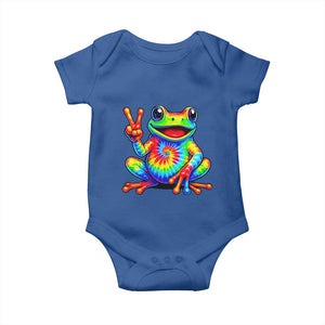 Tie-Dye Frog Peace Sign Hippie Baby Onesie Toad Trends Effect Printing TS10 Royal Blue Print Your Wear