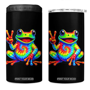 Tie-Dye Frog Peace Sign Hippie 4 in 1 Can Cooler Tumbler Toad Trends Effect Printing TS10 One Size: 16 oz Black Print Your Wear