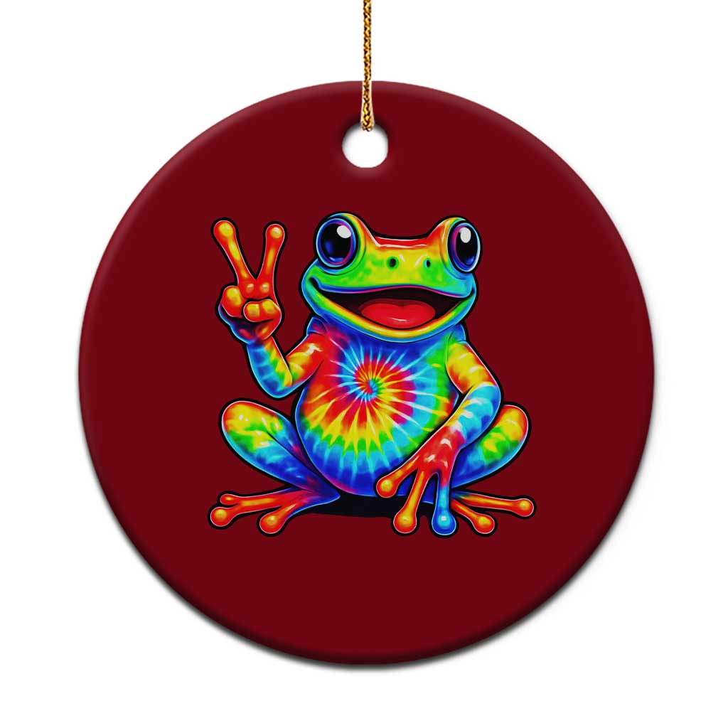 Tie-Dye Frog Peace Sign Hippie Ceramic Ornament Toad Trends Effect Printing TS10 1pc Red Print Your Wear