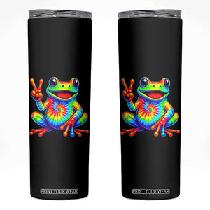 Tie-Dye Frog Peace Sign Hippie Skinny Tumbler Toad Trends Effect Printing TS10 Black Print Your Wear