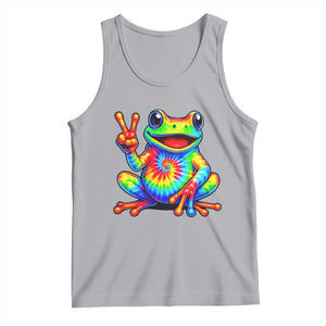 Tie-Dye Frog Peace Sign Hippie Tank Top Toad Trends Effect Printing TS10 Athletic Heather Print Your Wear