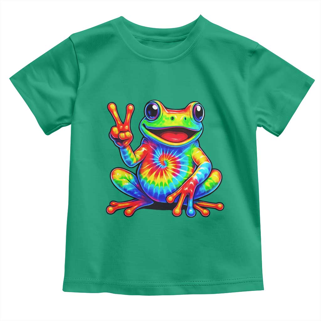 Tie-Dye Frog Peace Sign Hippie Toddler T Shirt Toad Trends Effect Printing TS10 Irish Green Print Your Wear