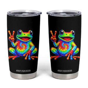 Tie-Dye Frog Peace Sign Hippie Tumbler Cup Toad Trends Effect Printing TS10 Black Print Your Wear
