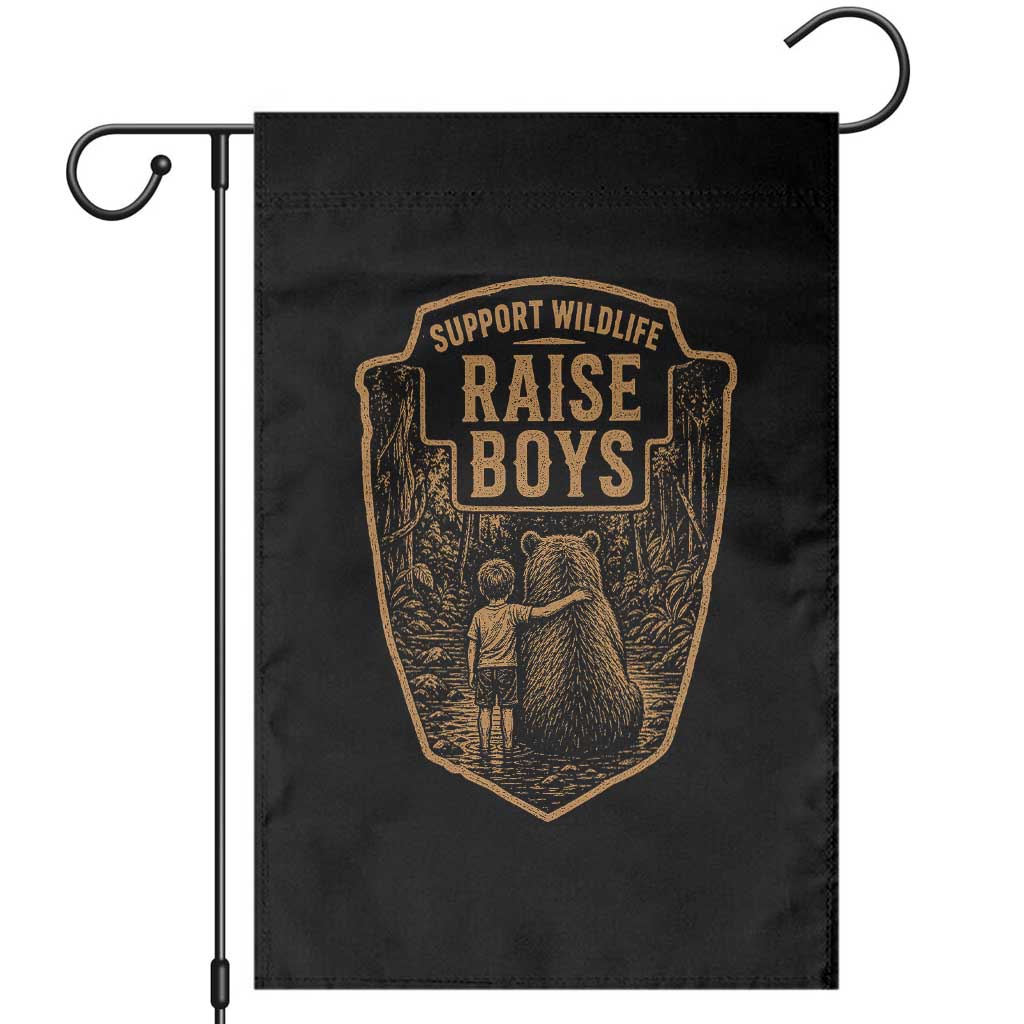 Support Wildlife Raise Boys Garden Flag Funny Mama Bear Outdoor Family Nature Lover Gift TS10 Black Print Your Wear