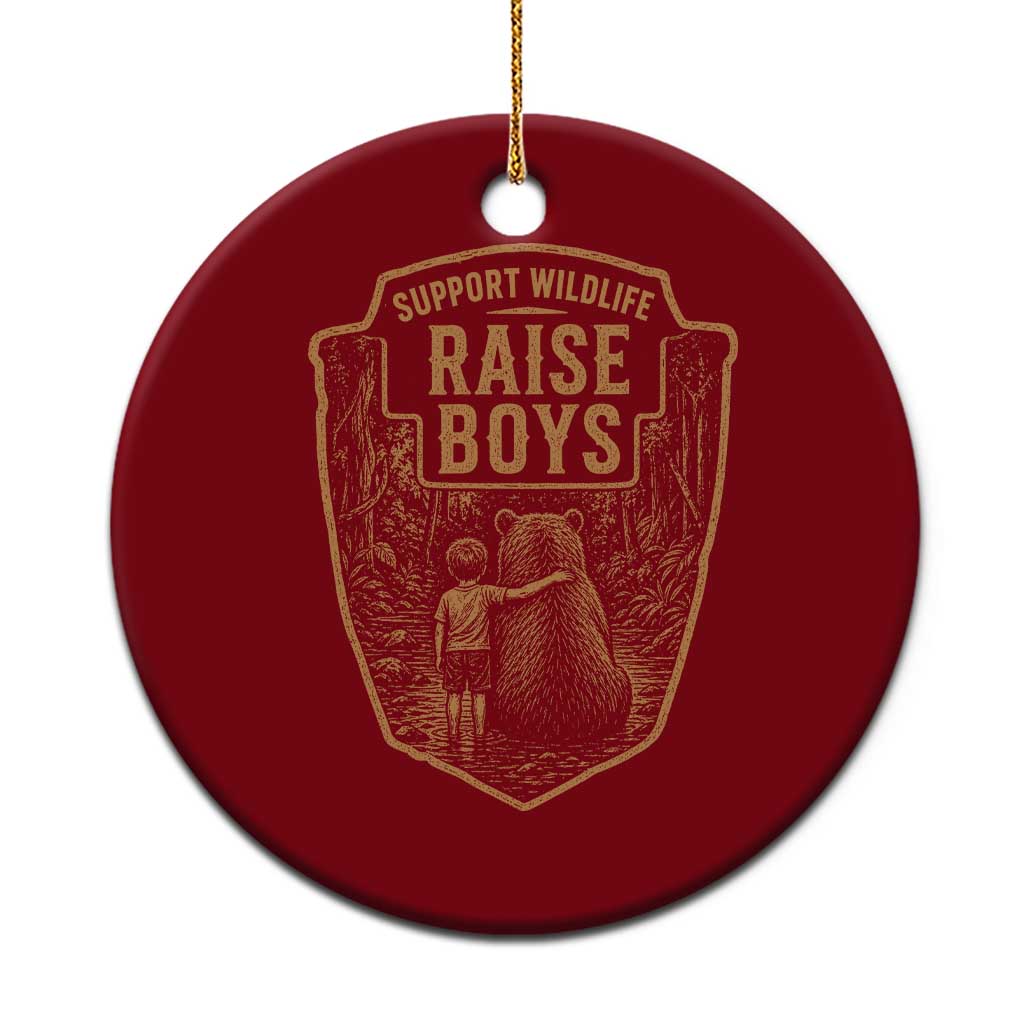 Support Wildlife Raise Boys Ceramic Ornament Funny Mama Bear Outdoor Family Nature Lover Gift TS10 1pc Red Print Your Wear
