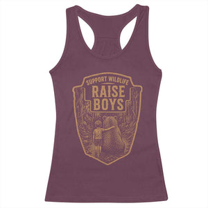 Support Wildlife Raise Boys Racerback Tank Top Funny Mama Bear Outdoor Family Nature Lover Gift TS10 Maroon Print Your Wear